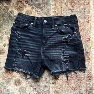 American Eagle Black Airflex Shorts Size 29 Highwaist Distressed